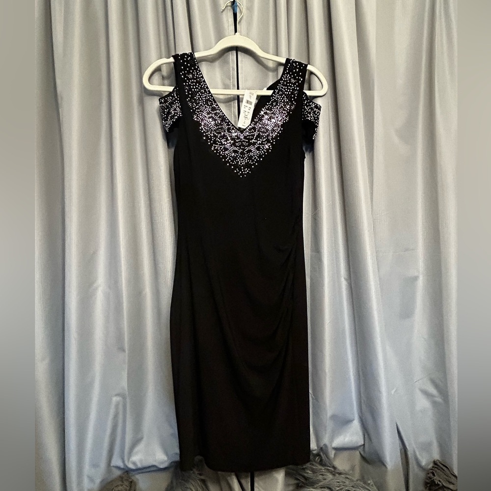 NWT Cache Elegant Black dress formal evening wedding date make offer $188 size 6